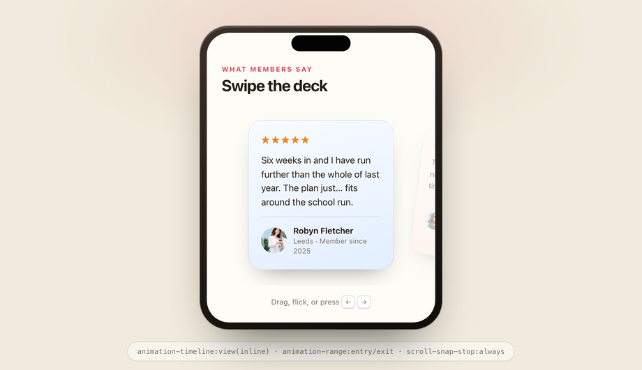 Mobile-First Swipeable Card Deck — preview