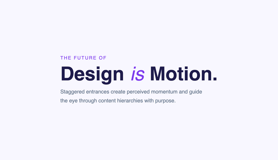 CSS Fade Up Stagger Text Animation — preview