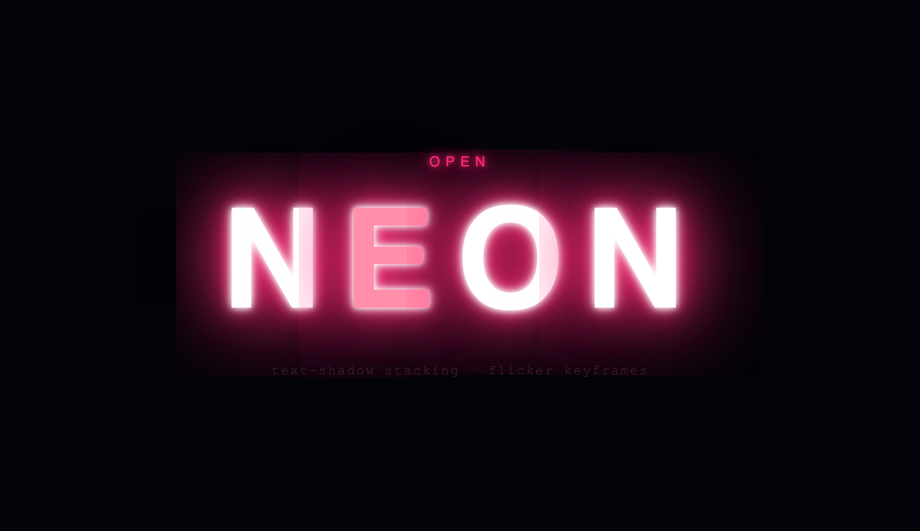 CSS Neon Glow Text Animation — preview