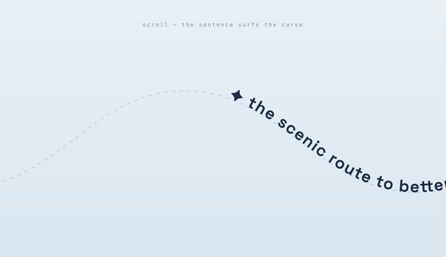 CSS Text Path Curve Scroll Animation — preview