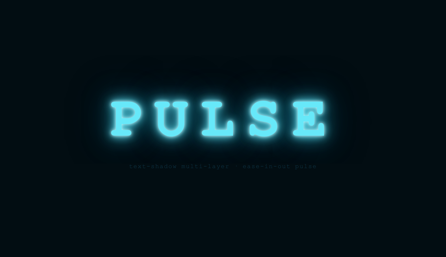 CSS Text Shadow Pulse Animation — preview
