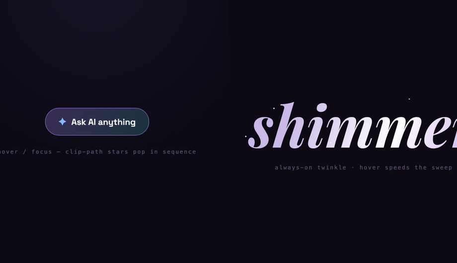 CSS Text Sparkle Particle Highlight Hover — preview