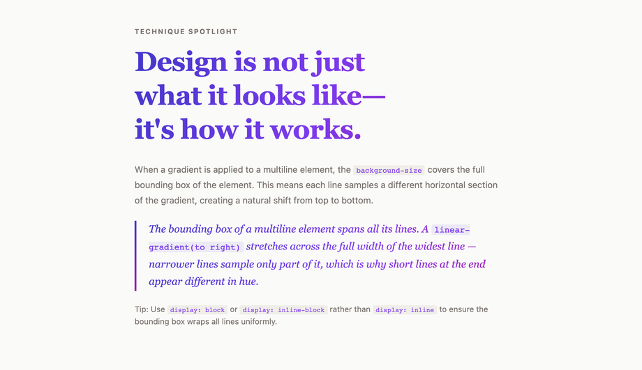 CSS Text Gradient on Multiline Paragraph — preview