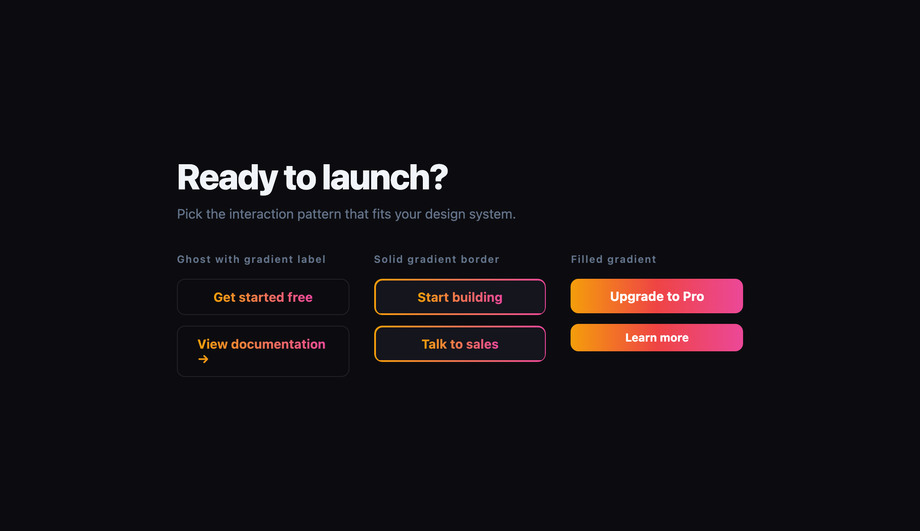 Gradient Text Button Link CSS — preview