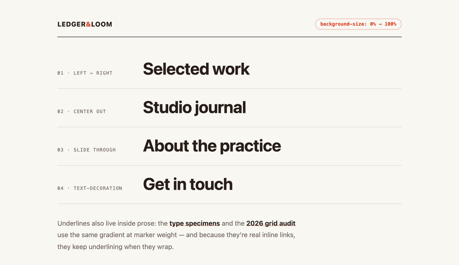 CSS Animated Underline on Hover — preview