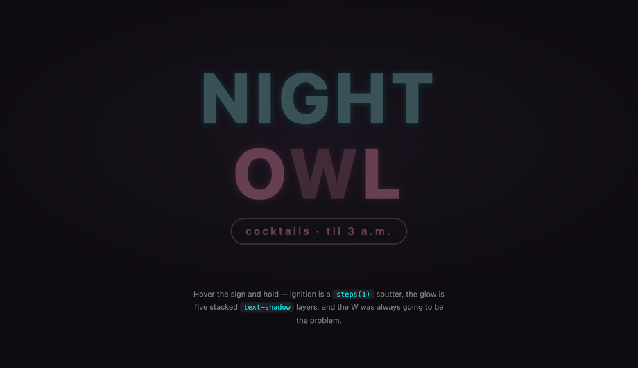 Neon Glow / Flicker Text Effect — preview