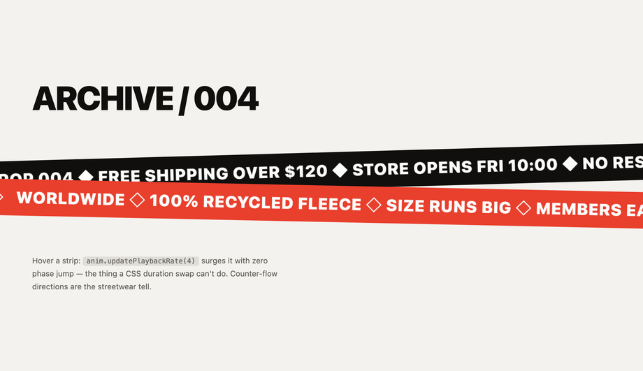 Text Marquee Speed-Up on Hover — preview