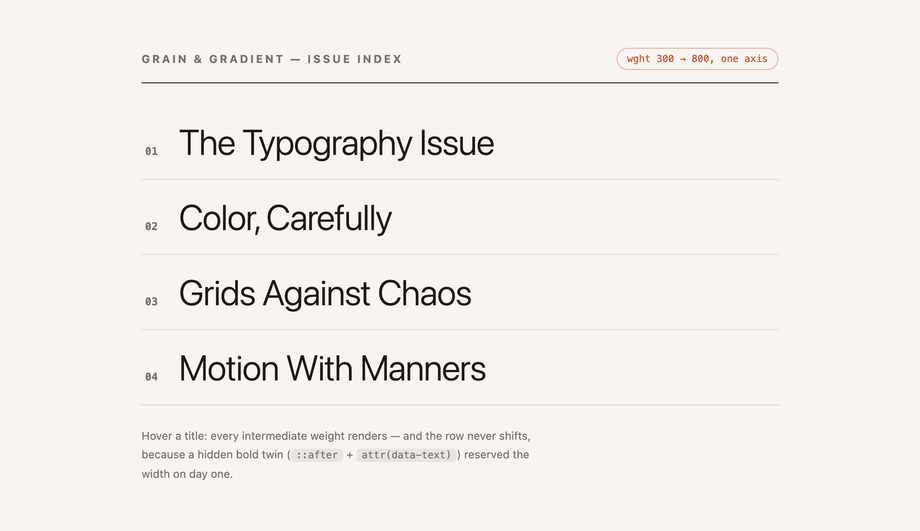 Variable Font Weight Shift — preview