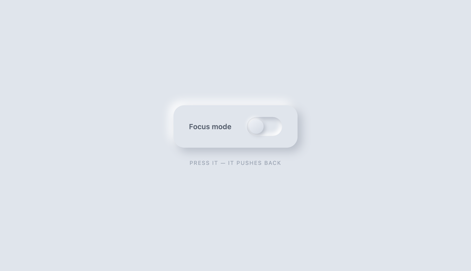 3D Neumorphic Pill Toggle — preview