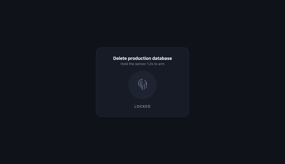 Biometric Hold-to-Confirm Scan Toggle — preview
