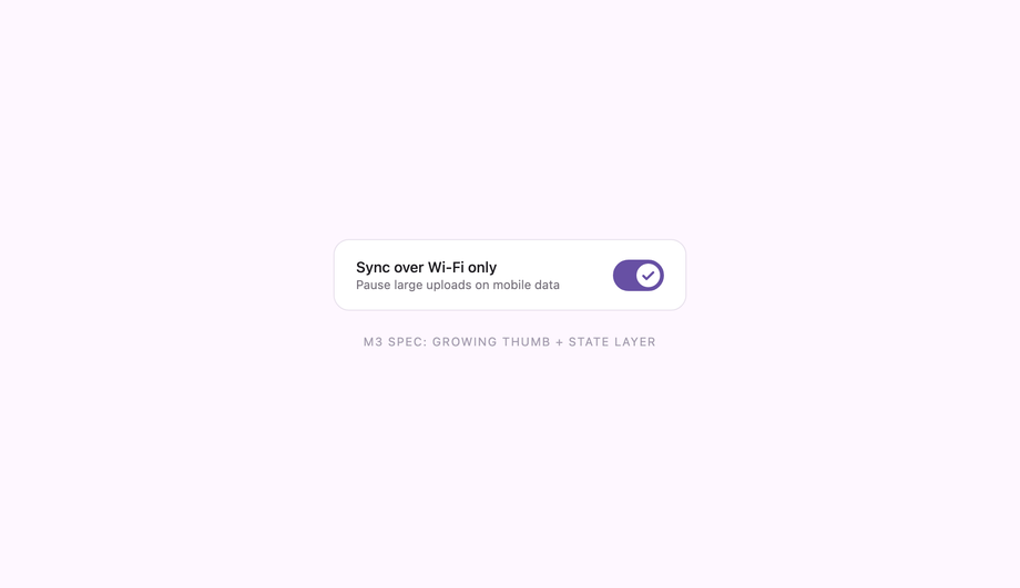 Material Design 3 Switch — preview