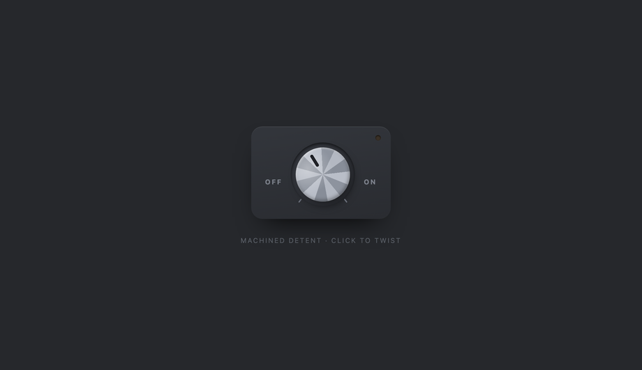 Skeuomorphic Rotary Knob Toggle — preview