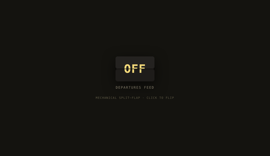 Split-Flap Departure Board Toggle — preview