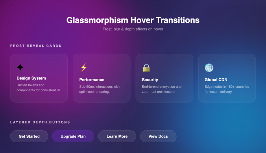 Glassmorphism Hover Transition — preview