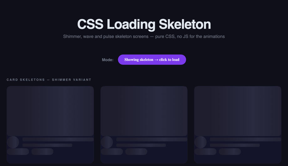 Loading Skeleton Transition — preview