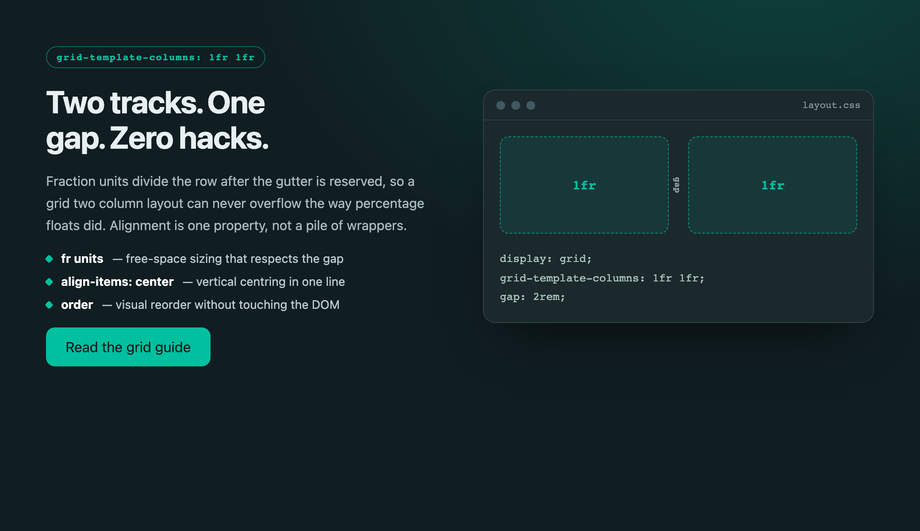 CSS Grid Two Column Layout — preview