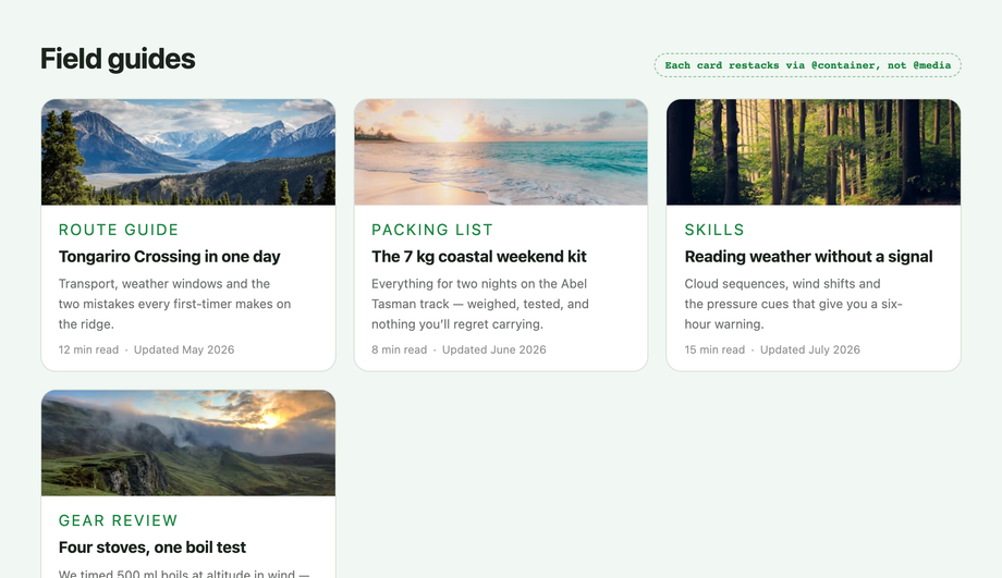 CSS Two Column Card Layout — preview