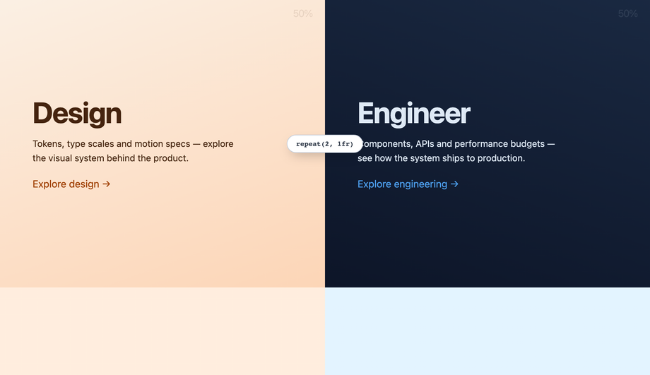 CSS Two Column Layout 50 50 — preview