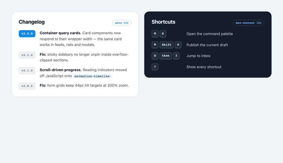 CSS Two Column Layout Auto Width — preview
