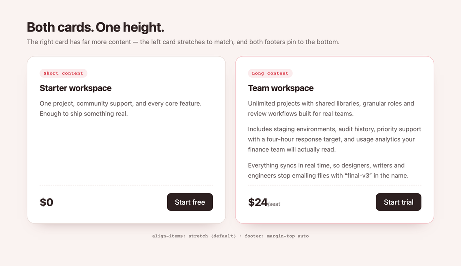 CSS Two Column Layout Equal Height — preview