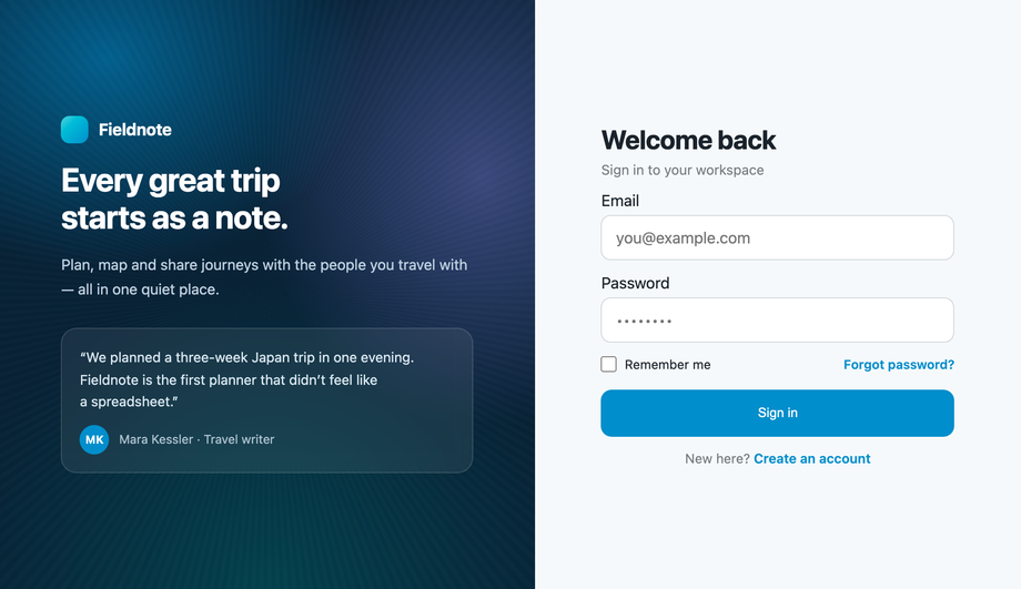 CSS Two Column Split Screen Layout — preview