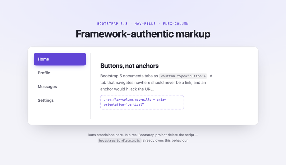 Bootstrap 5 Vertical Tabs — preview