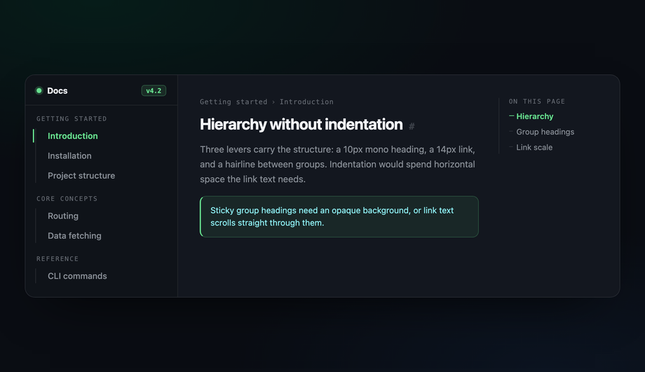 Docs Sidebar Vertical Tabs (Category Groups) — preview