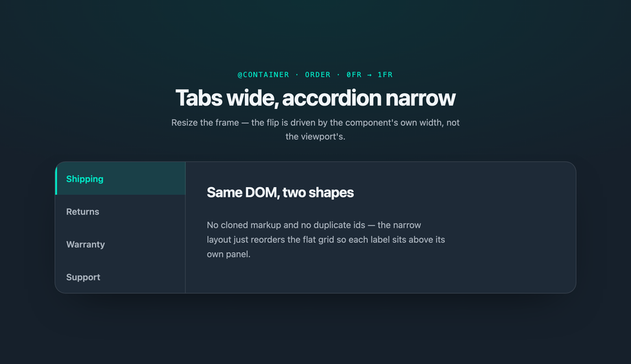 Responsive Vertical Tabs (Desktop → Mobile Accordion) — preview