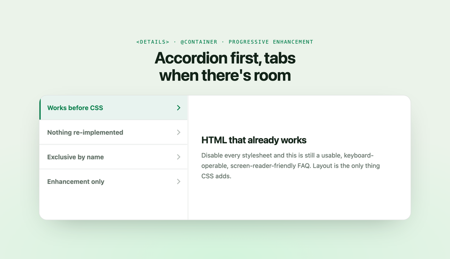 Vertical Tabs Accordion Hybrid (Details/Summary) — preview
